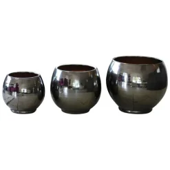 Pot en terre émaillée coloris gris Les Poteries d'Albi Bahia - Ø 43 x H 46 cm