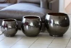 Pot en terre émaillée coloris gris Les Poteries d'Albi Bahia - Ø 43 x H 46 cm