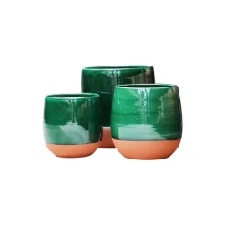 Pot en terre émaillée vert Jade Les Poteries d’Albi Saintrop - Ø 23 x H 26 cm