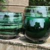 Pot en terre émaillée vert Jade Les Poteries d'Albi Bahia - Ø 43 x H 46 cm