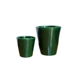 Pot en terre émaillée vert Jade Les Poteries d’Albi Odyssée - Ø 23 x H 21 cm