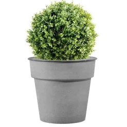 Pot horticole en acier peint gris clair Ø 37 x H 32 cm