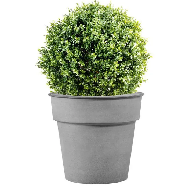 Pot horticole en acier peint gris clair Ø 32 x H 28 cm