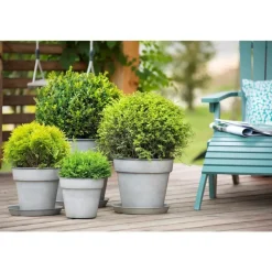 Pot horticole en acier peint gris clair Ø 32 x H 28 cm