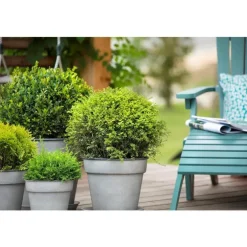 Pot horticole en acier peint gris clair Ø 27 x H 24 cm