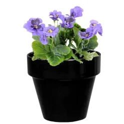 Pot horticole en terre cuite émaillée Noir – D14 x H12