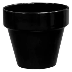 Pot horticole en terre cuite émaillée Noir – D19 x H17