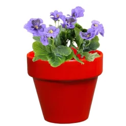 Pot horticole en terre cuite émaillée Rouge – D14 x H12