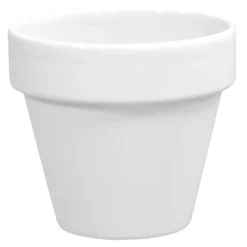 Pot horticole en terre cuite émaillée Blanc – D19 x H17