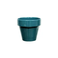 Pot horticole émaillé de 0,9 L coloris bleu Ø 14 x H 12 cm