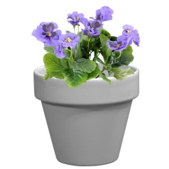 Pot horticole émaillé gris Ø 14 cm