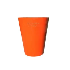 Pot Mazagran orange en terre cuite émaillée H 63 x Ø 55 cm