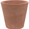 Pot Moderne conique 6 L en terre cuite claire Ø 19 x H 19 cm