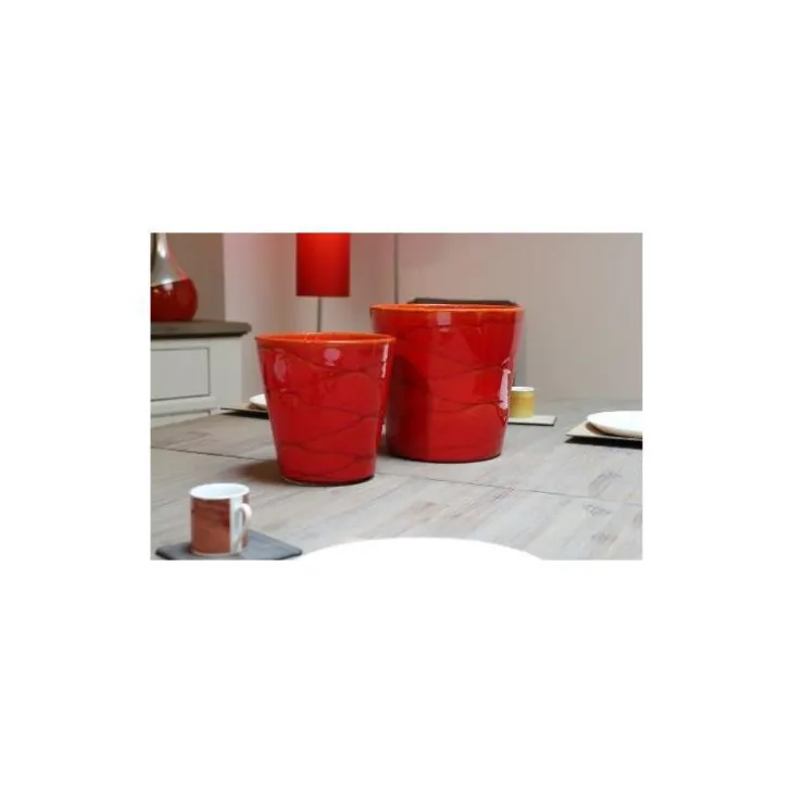 Pot Odyssée de 3,7 L en terre émaillée coloris orange Ø 18 x 18 cm