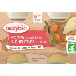 Pot pomme clémentine bio Babybio - 2 x 130 g