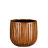 Pot rond Edelman Hollande cannelé ocre Pablo – Ø 18 x H 16 cm