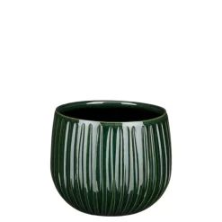 Pot rond Edelman Hollande cannelé vert foncé Pablo – Ø 16 x H 14 cm