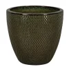 Pot rond en grès émaillé vert Passion for Pottery Busan - Ø 23 x H 20,5 cm