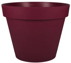 Pot rond en plastique rouge Bourgogne Eda Toscane 76 L - Ø 60 x H 47 cm