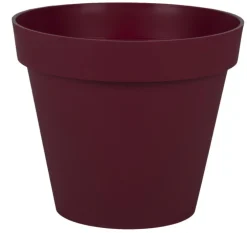 Pot rond en polypropylène rouge Bourgogne Eda Toscane 6 L - Ø 25 x H 20,6 cm