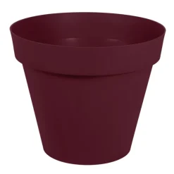 Pot rond en polypropylène rouge Bourgogne Eda Toscane 170 L - Ø 79 x H 66 cm