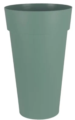 Pot rond haut en polypropylène vert laurier Eda Toscane 90 L - Ø 48 x H 80 cm
