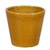 Pot rond Shanghai ocre en grès émaillé - Ø 21 x 19 cm