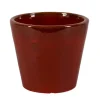 Pot rond Shanghai rouge en grès émaillé - Ø 42 x 37 cm