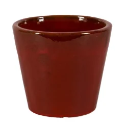 Pot rond Shanghai rouge en grès émaillé - Ø 42 x 37 cm