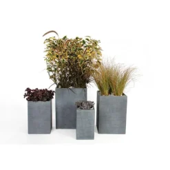 Pot Stream mi haut Anthracite L.25x25 x H.38 cm