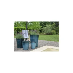 Pot Sydney de 29,7 L en terre émaillée coloris bleu Ø 37 x 44 cm