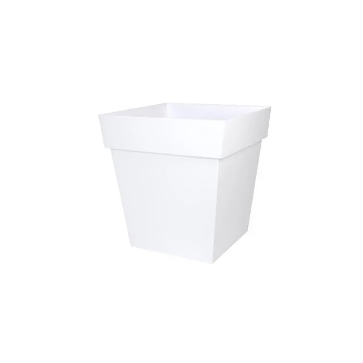 Pot Toscane carré coloris blanc 49,5 x 49,5 x 52,5 cm de 87 L