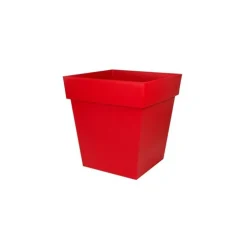 Pot Toscane carré coloris rouge rubis 49,5 x 49,5 x 52,5 cm de 87 L