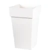Pot Toscane carré haut blanc L.40 x l.39 x H.65 cm