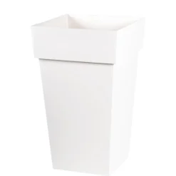 Pot Toscane carré haut blanc L.40 x l.39 x H.65 cm