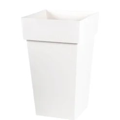 Pot Toscane carré haut blanc L.40 x l.39 x H.65 cm