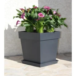 Pot Toscane Gris anthracite L.39x39 x H.39 cm