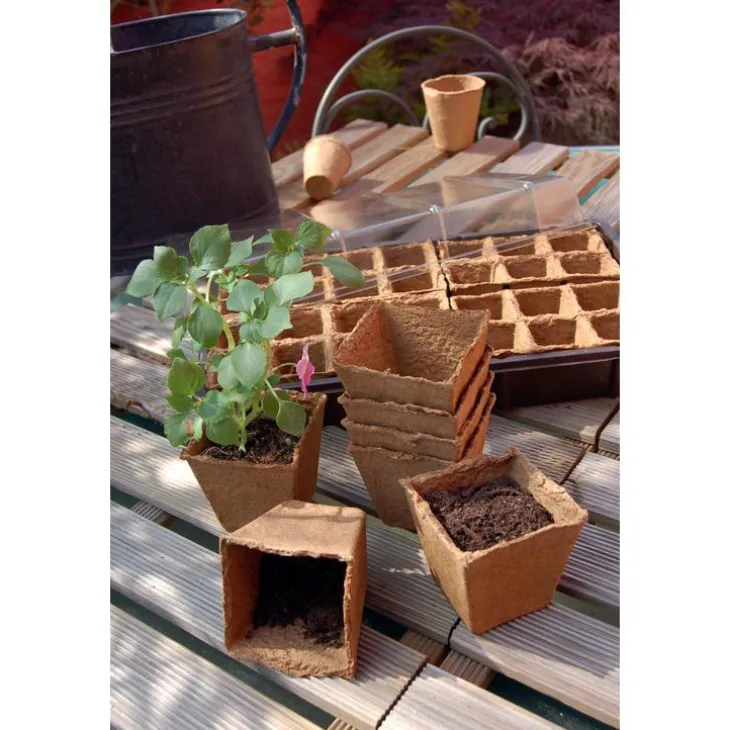 Pot tourbe coloris marron Ø 8cm