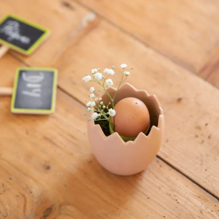 Pot œuf coloris blanc dolomite - Ø 8 cm