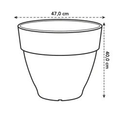 Pot vibia campana rond Elho de 46 L coloris noir Ø 47 x H 40 cm