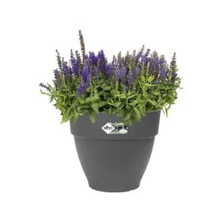 Pot vibia campana rond Elho de 3,2 L coloris noir Ø 20 x H 16,7 cm