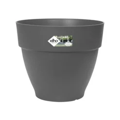 Pot vibia campana rond Elho de 6,5 L coloris noir Ø 25 x H 21 cm