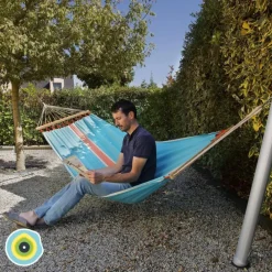 Poteau pour hamac amovible coloris gris en aluminium Gard&Rock - Ø 10 cm x 1,15 m