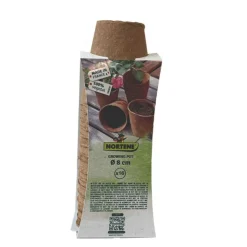 Pots ronds coloris beige 100 % biodégradables Nortene Growing Pot x 16 - Ø 8 cm