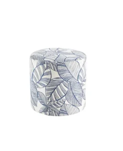 Pouf coloris bleu en bois et coton polyester Malia - 40 x 40 cm
