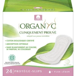 Protège slips bio flux léger en pochette individuelle x 24