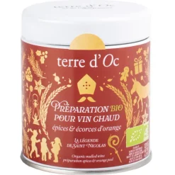 Préparation bio pour vin chaud épices et écorces d'orange Terre d'Oc - 120 g
