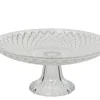 Présentoir à gâteau rond en verre transparent - Ø 20 x H 9 cm