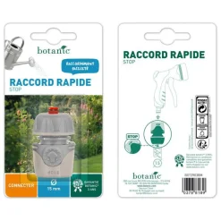 Raccord rapide stop bi-matière pour tuyaux Ø 15 mm