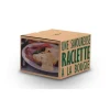 Raclette à la bougie pour 2 coloris vert en métal et bois - 14,5 x 14,5 x 6 cm